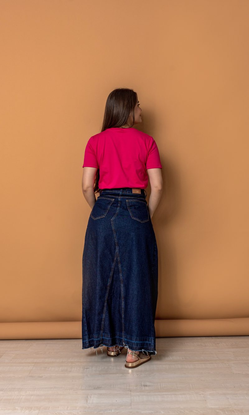 saia juliana jeans escura