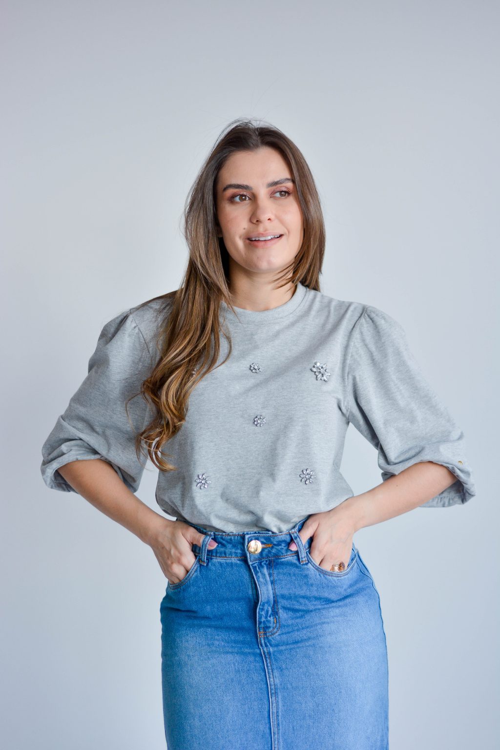 blusa cintia cinza