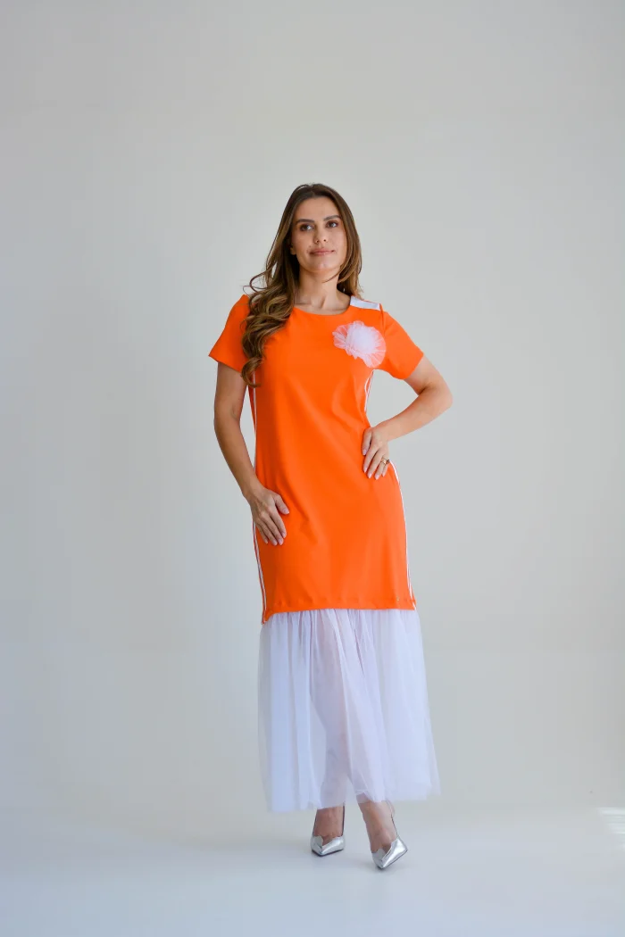 vestido regina laranja