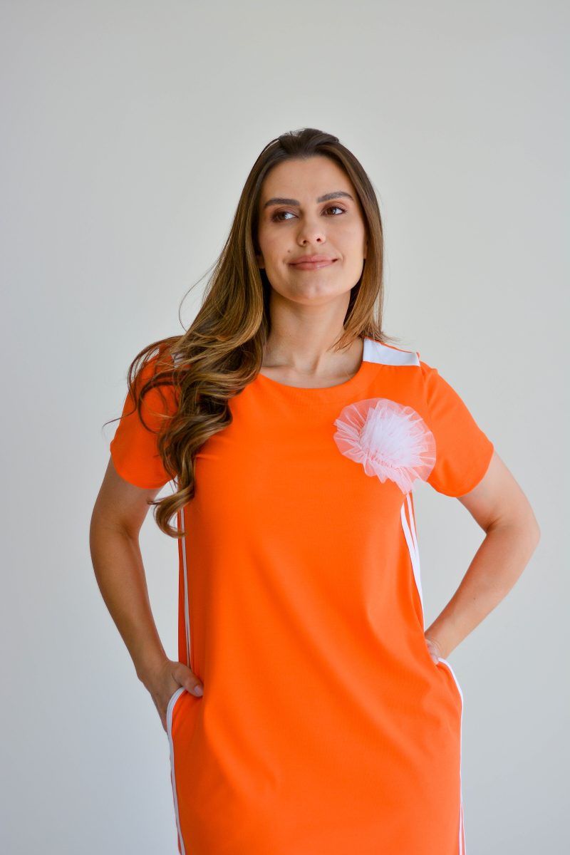 vestido regina laranja