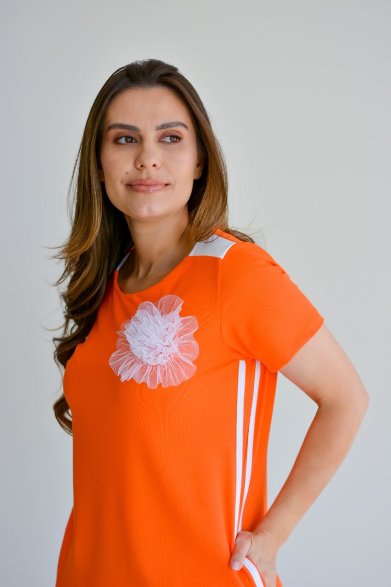 vestido regina laranja