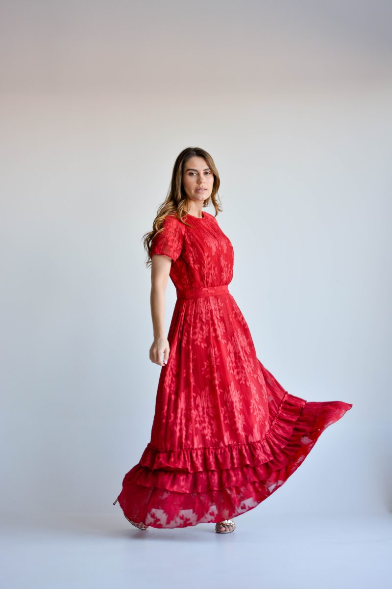 vestido selma marsala