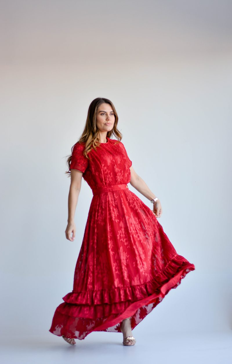 vestido selma marsala