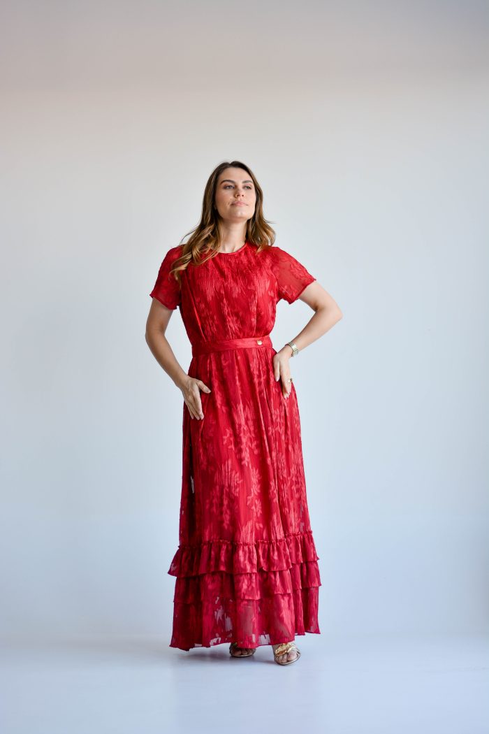 vestido selma marsala