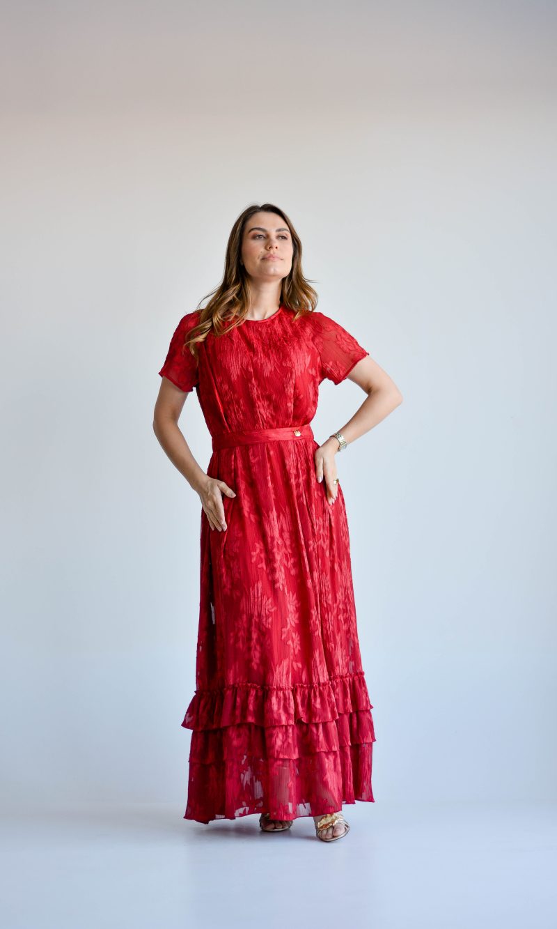 vestido selma marsala