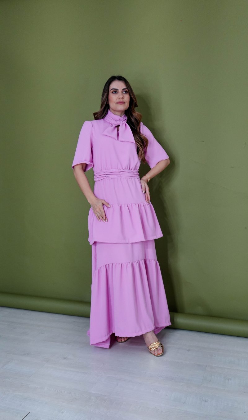 vestido rosimeire lilás