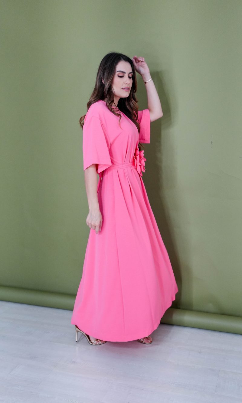 vestido elisabete rosa