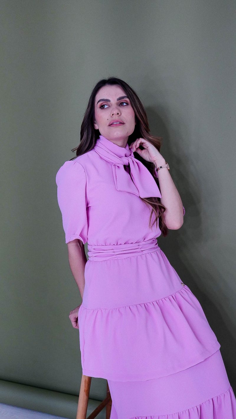 vestido rosimeire lilás