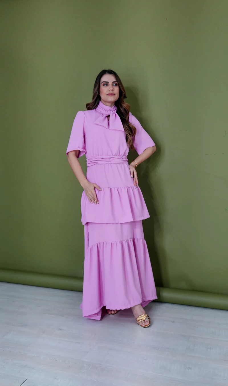 vestido rosimeire lilás