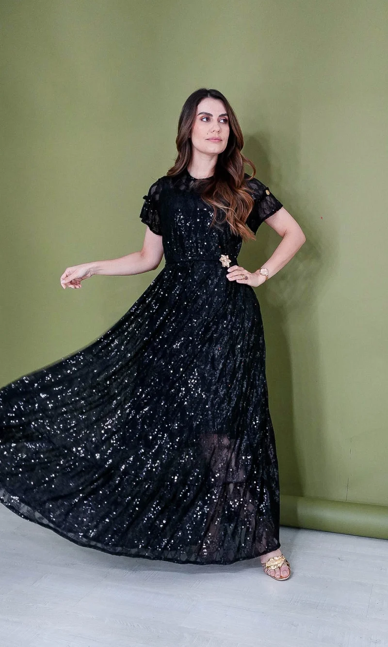 vestido milena preto