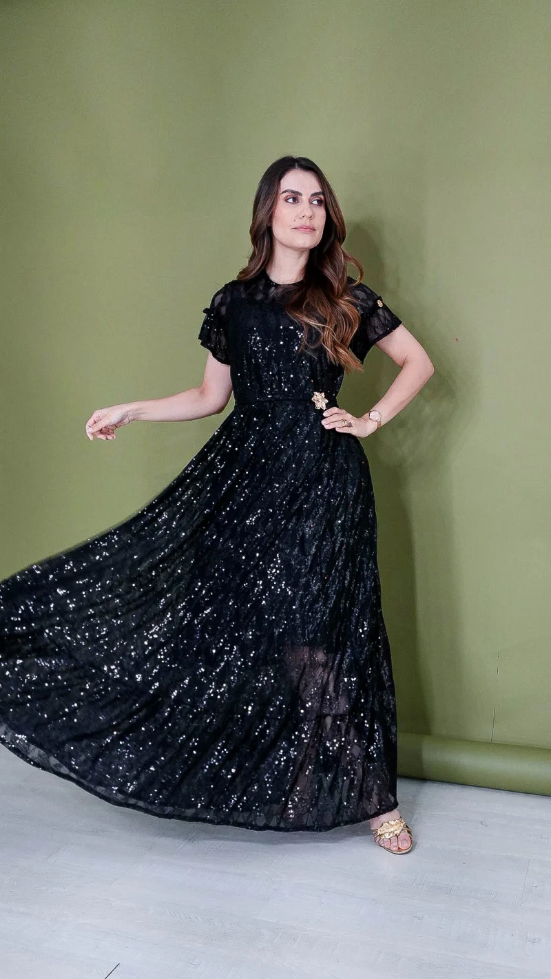vestido milena preto