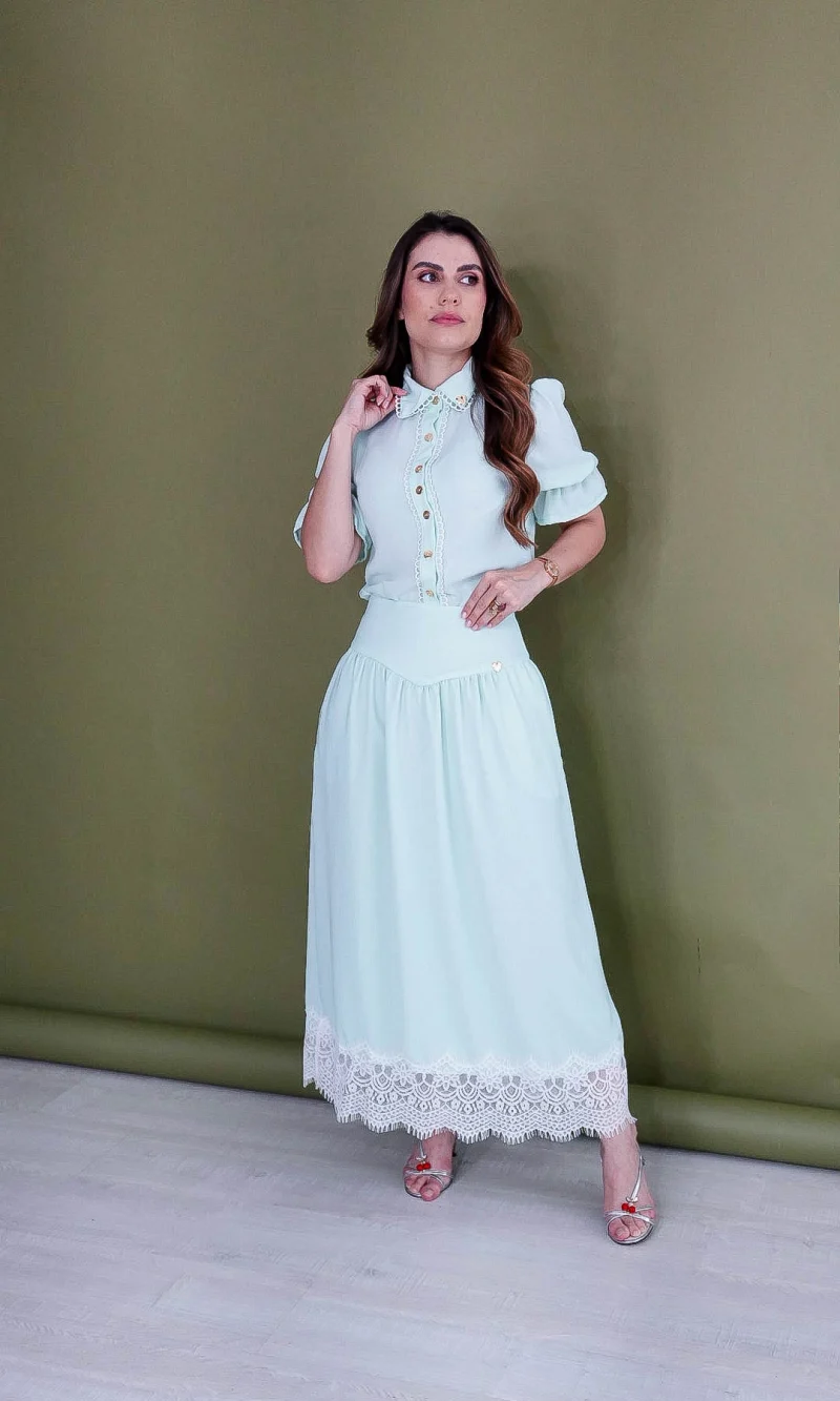 conjunto bianca verde