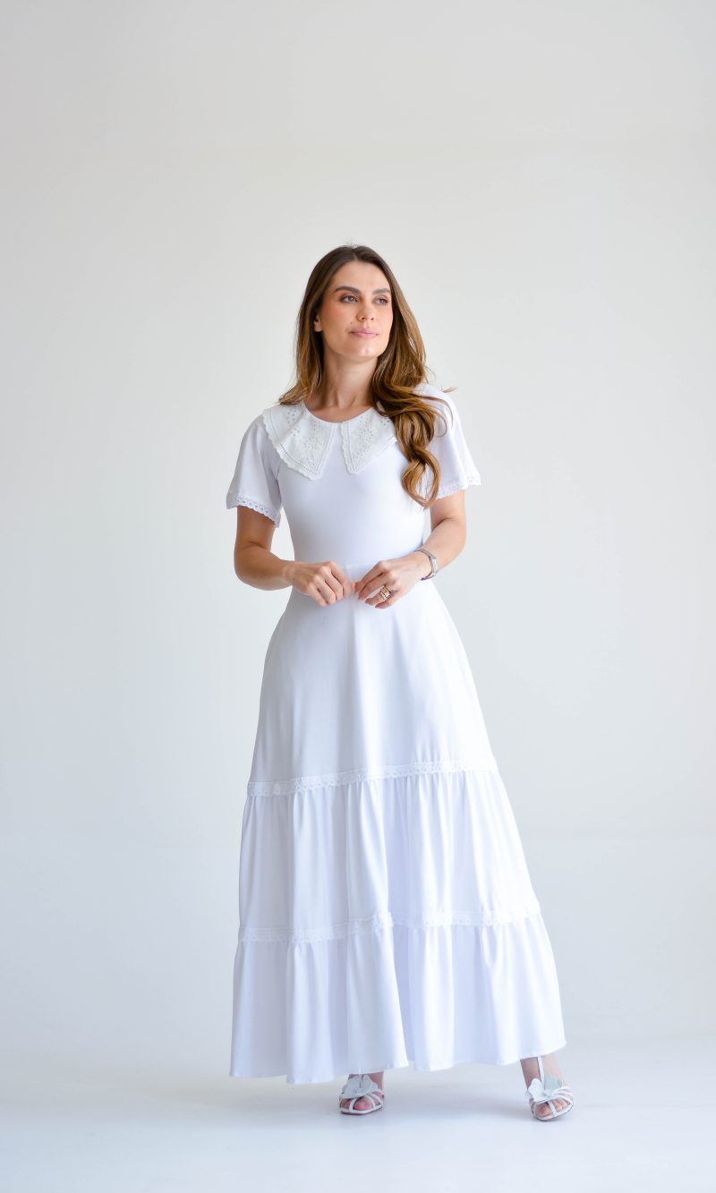 vestido rebeca branco