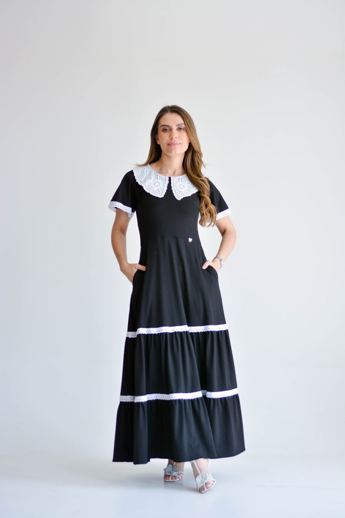 vestido rebeca preto