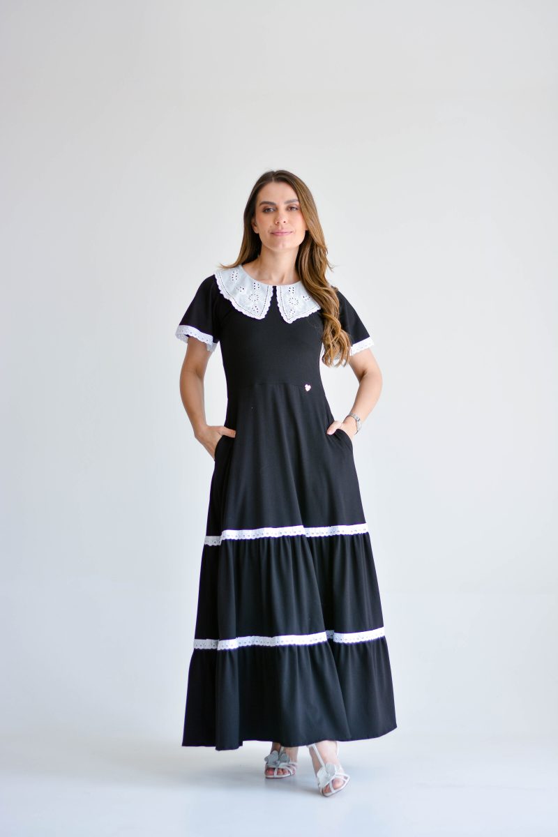 vestido rebeca preto