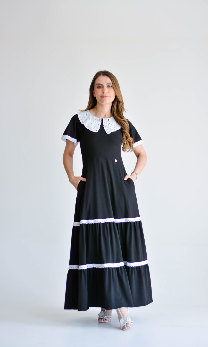 vestido rebeca preto