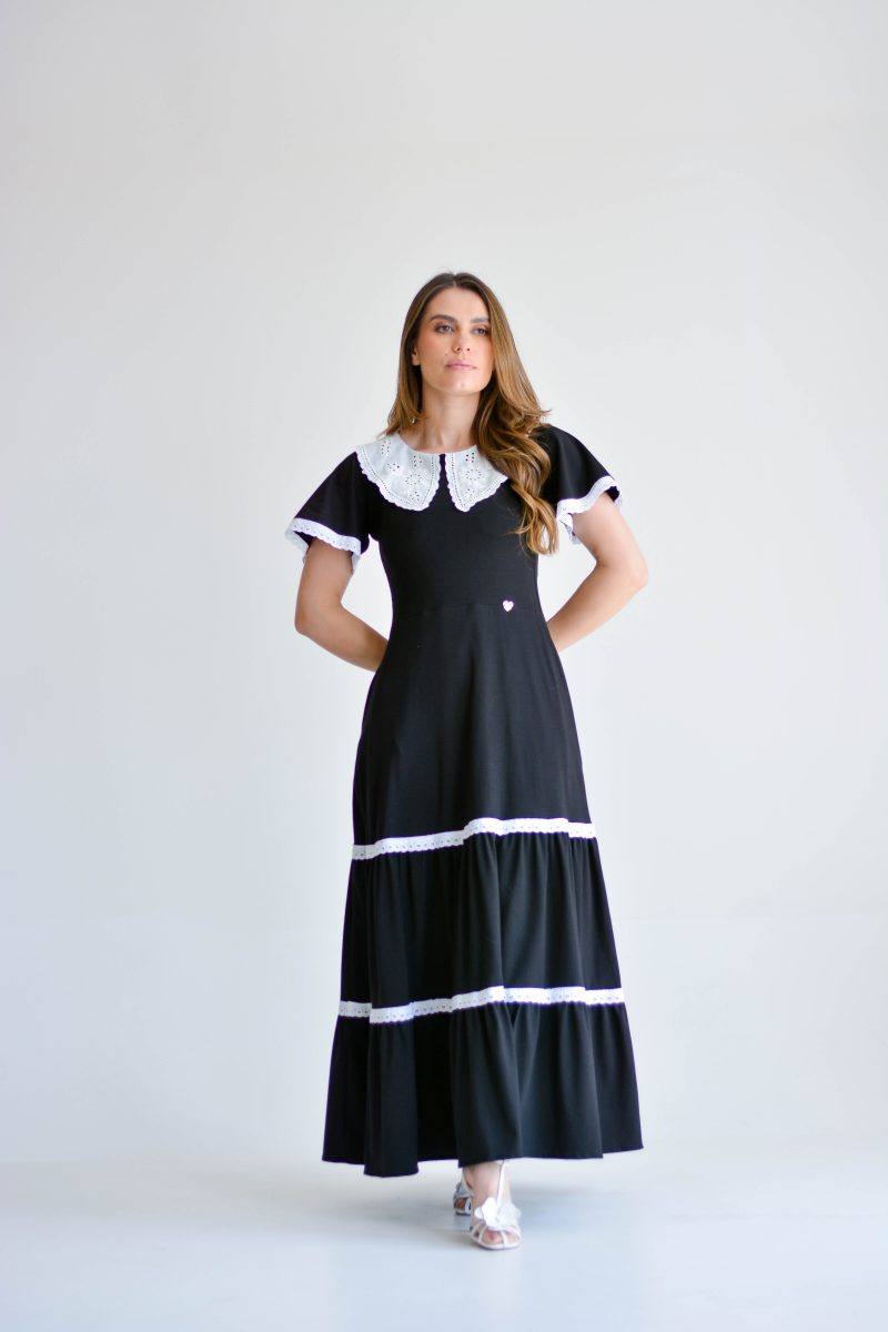vestido rebeca preto