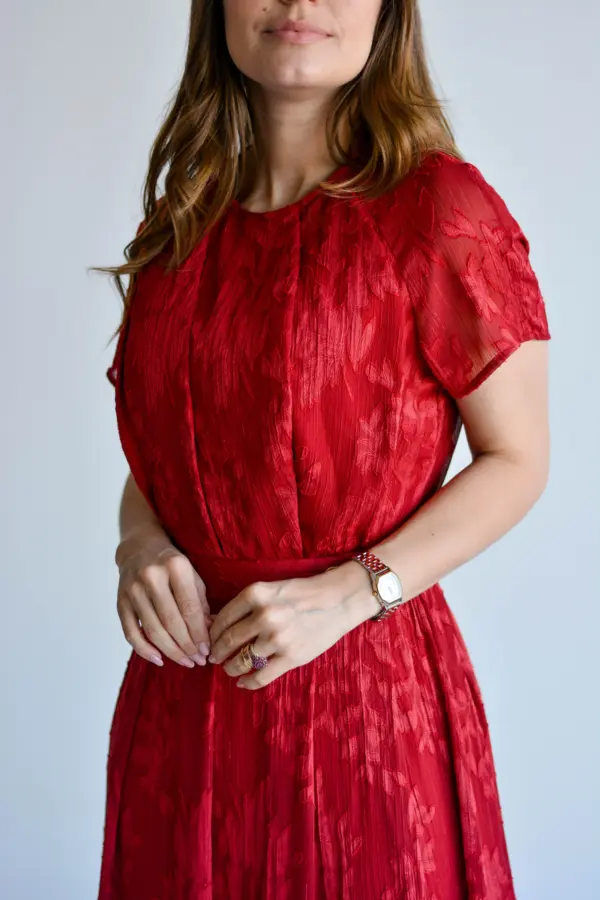 vestido selma marsala