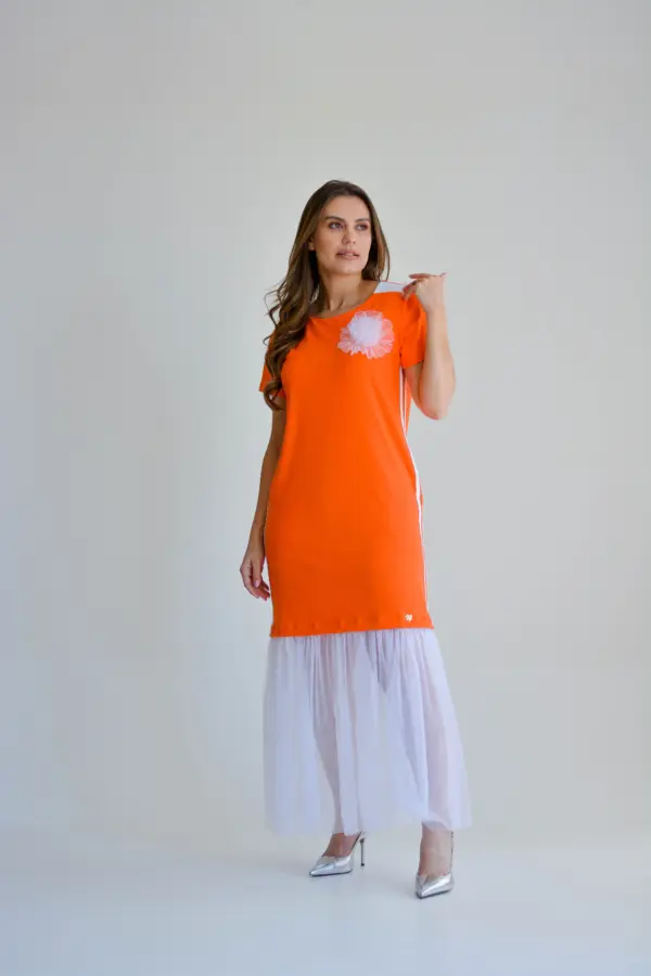 vestido regina laranja