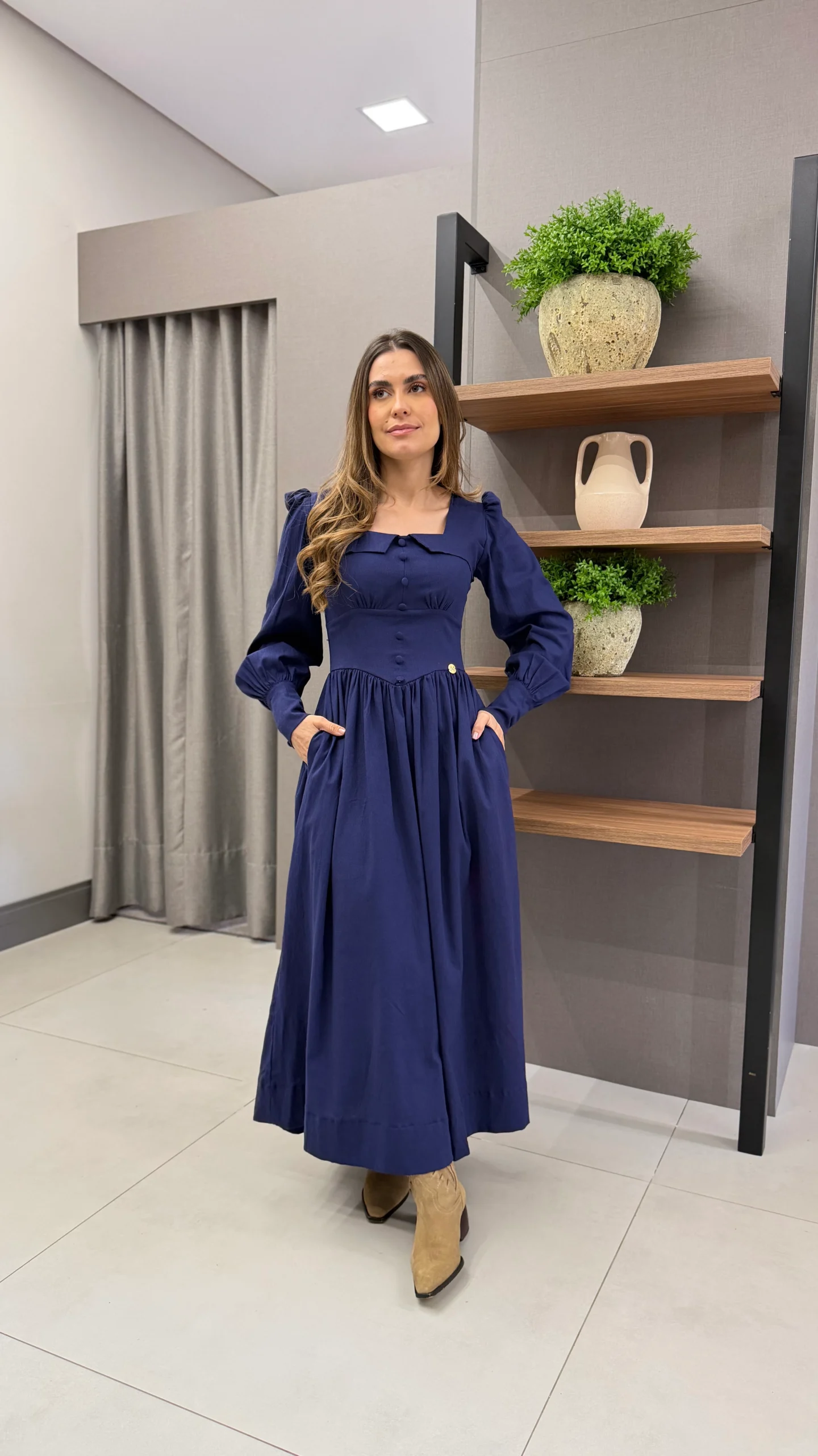 Vestido Noemi Azul Marinho