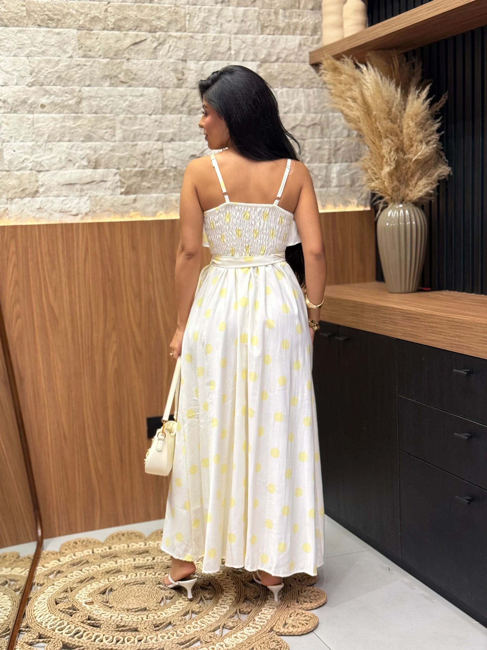 Vestido De Linho Misto Alcinha