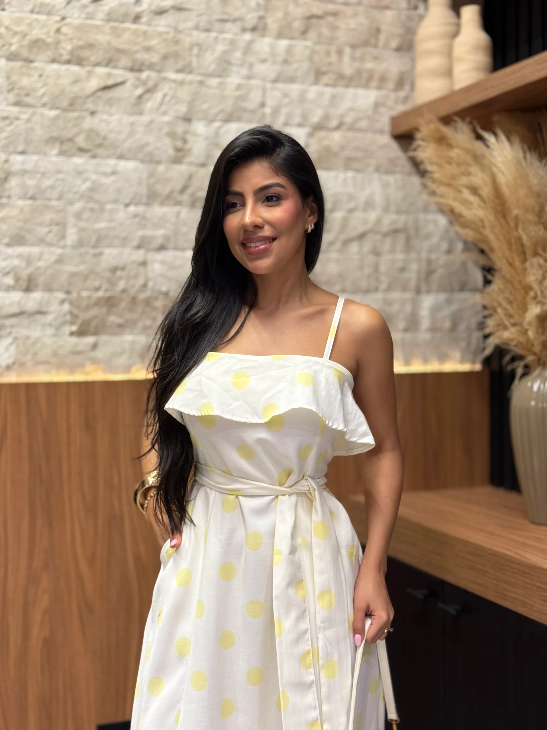 Vestido De Linho Misto Alcinha