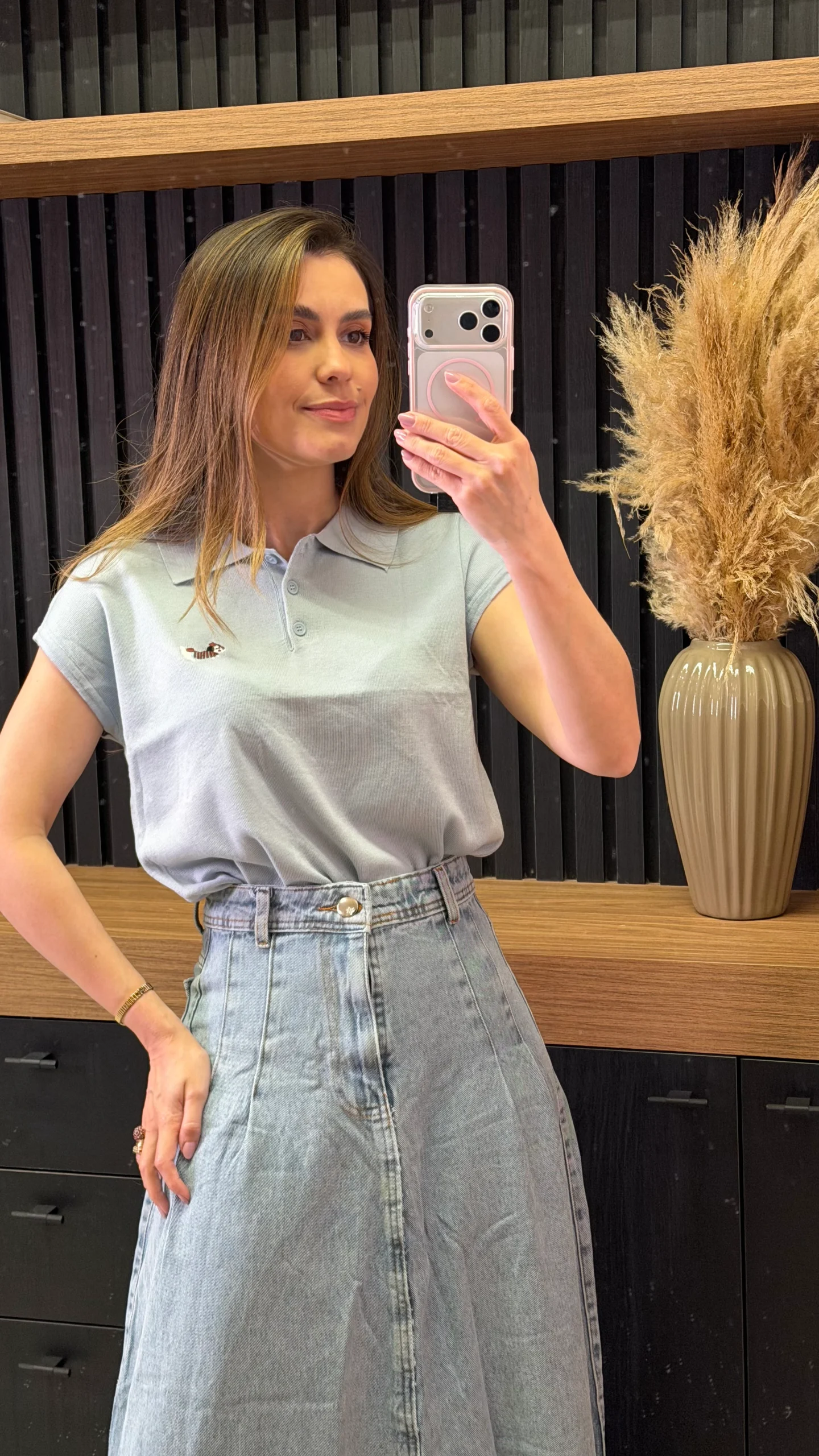 Saia Jeans Longa
