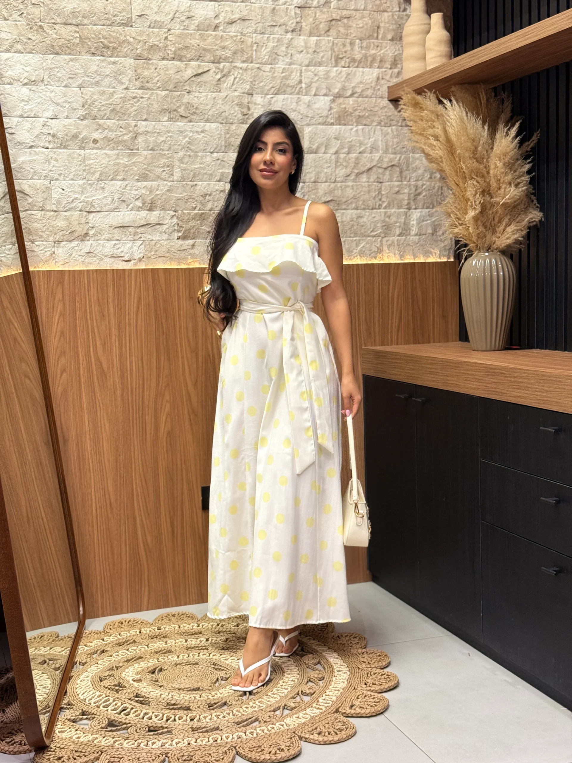 Vestido De Linho Misto Alcinha