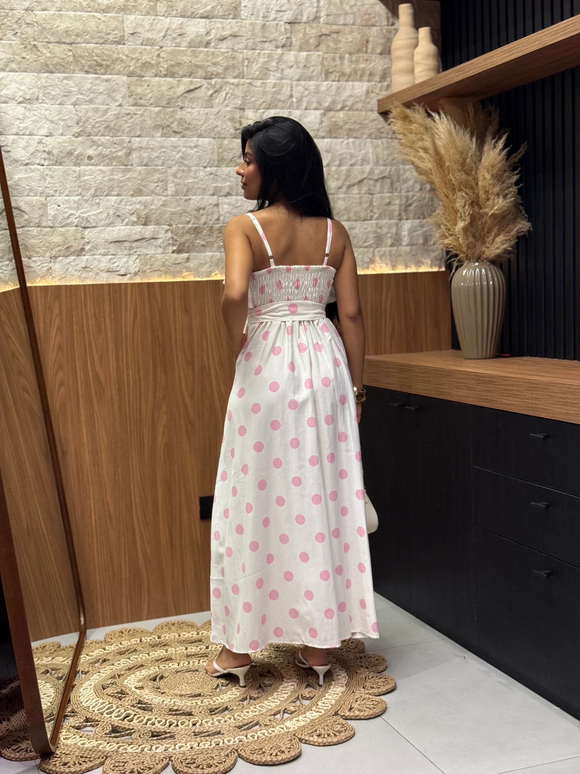 Vestido De Linho Misto Alcinha