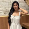 Vestido De Linho Misto Alcinha Listrado