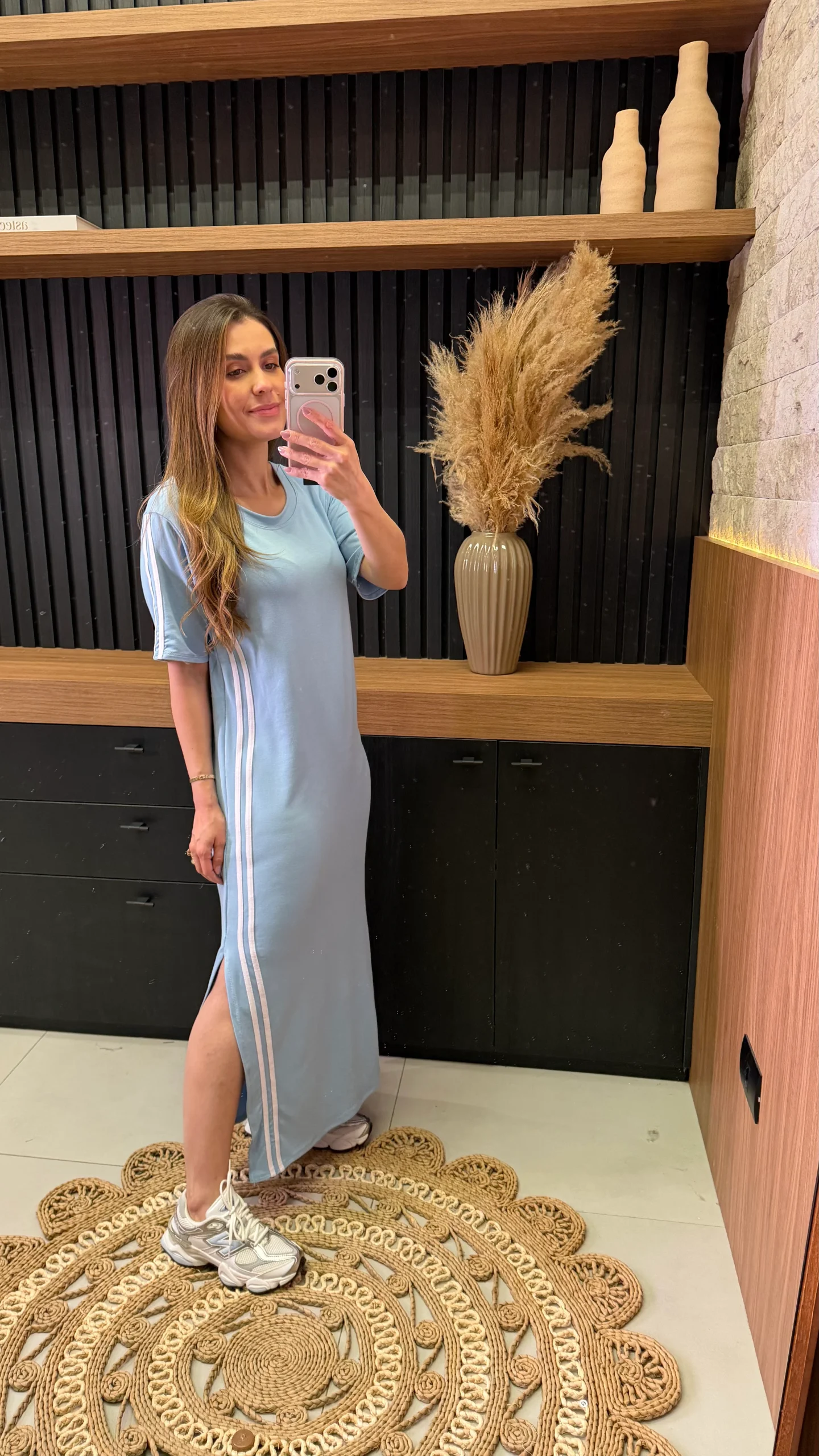 Vestido Moletinho Mc Com Listras Laterais