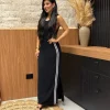 Vestido Moletinho Regata Com Listra Lateral