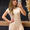 Vestido Malha Azimetrico Poa