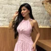 Vestido De Linho Misto Frente Única Poa