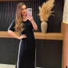 Vestido Moletinho Mc Com Listras Laterais