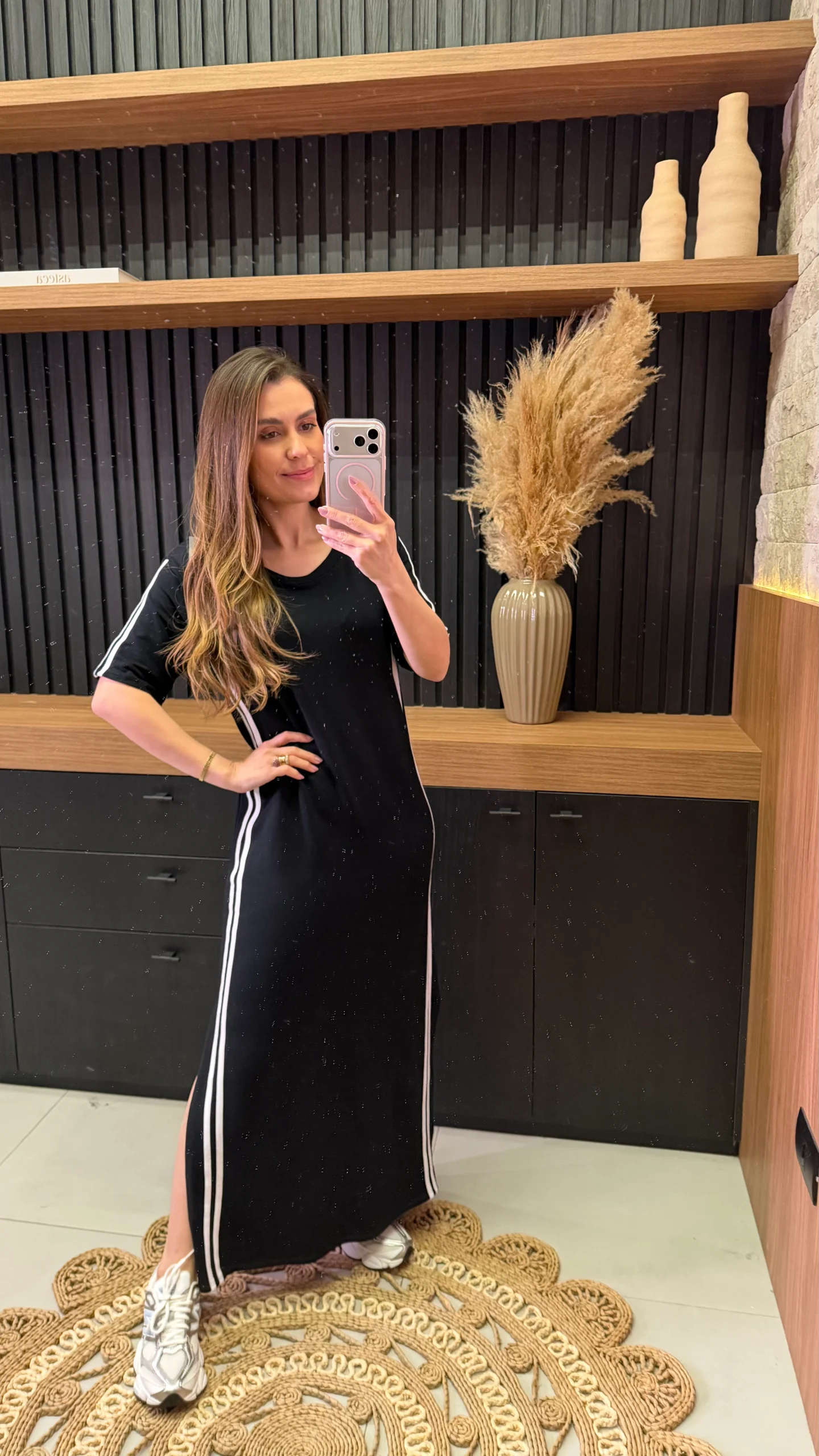 Vestido Moletinho Mc Com Listras Laterais