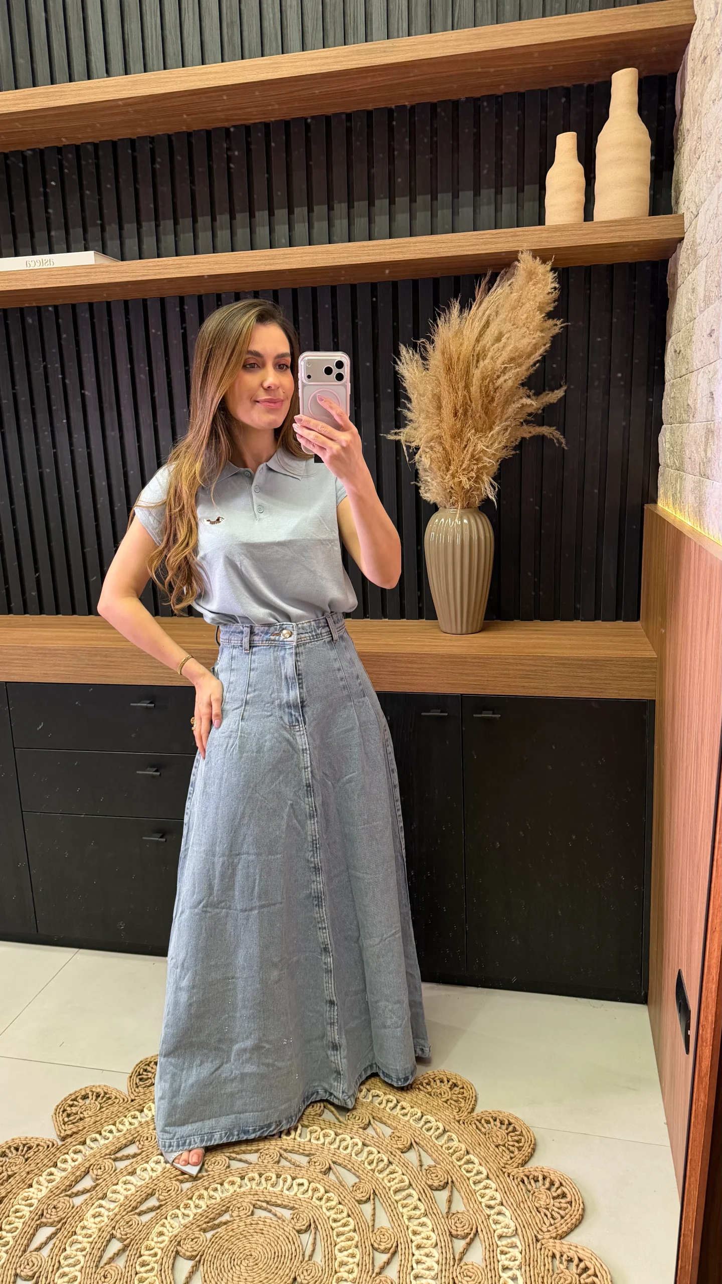 Saia Jeans Longa