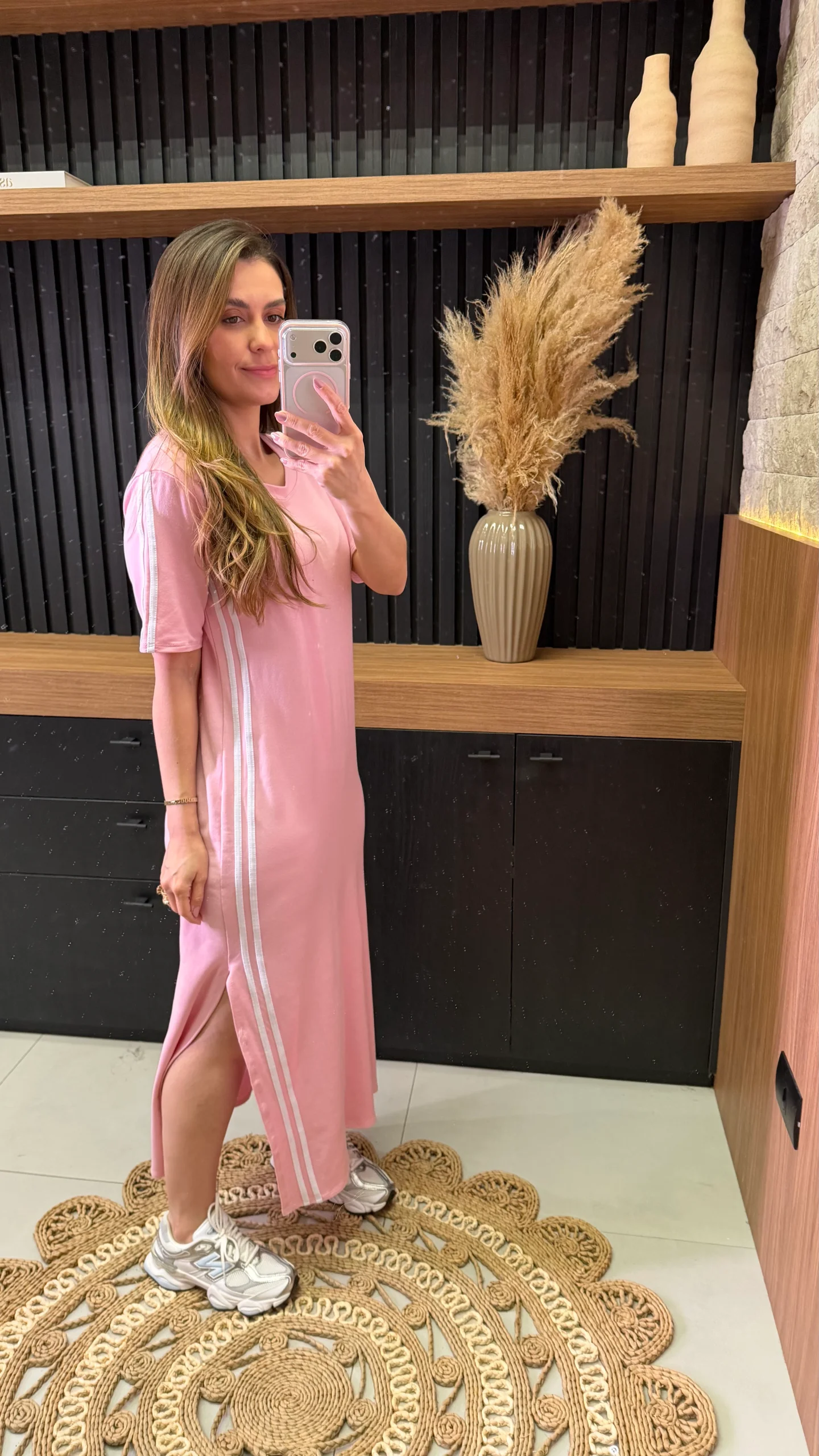 Vestido Moletinho Mc Com Listras Laterais