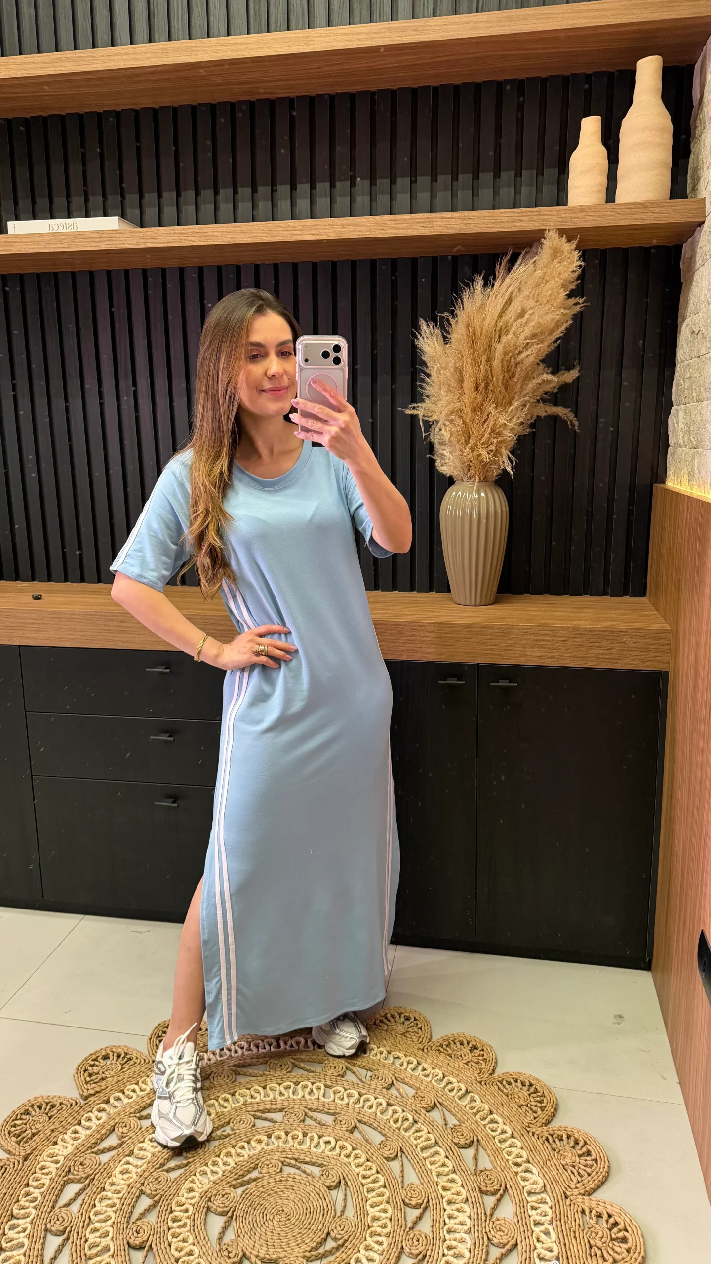 Vestido Moletinho Mc Com Listras Laterais