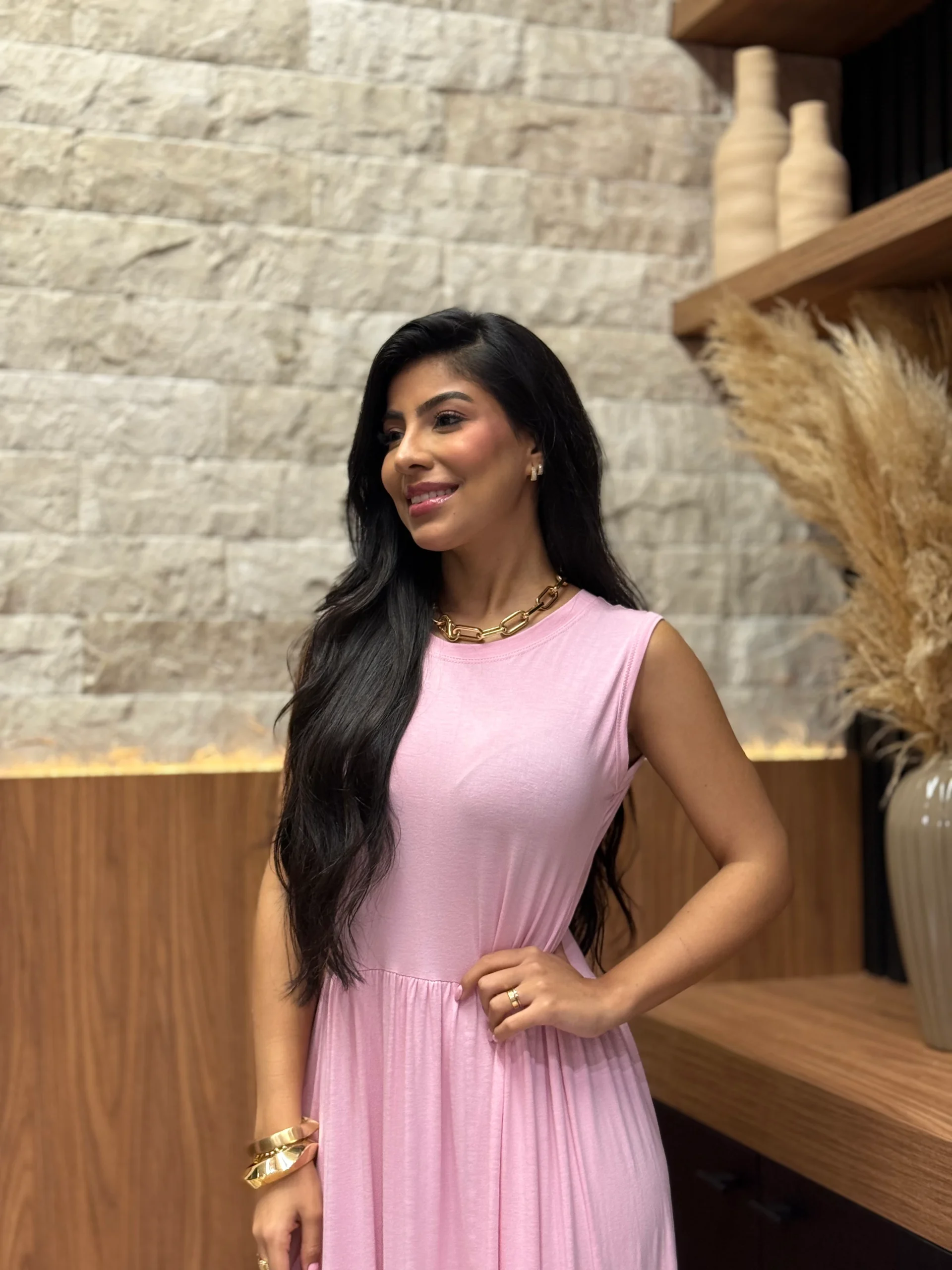 Vestido Malha Regata