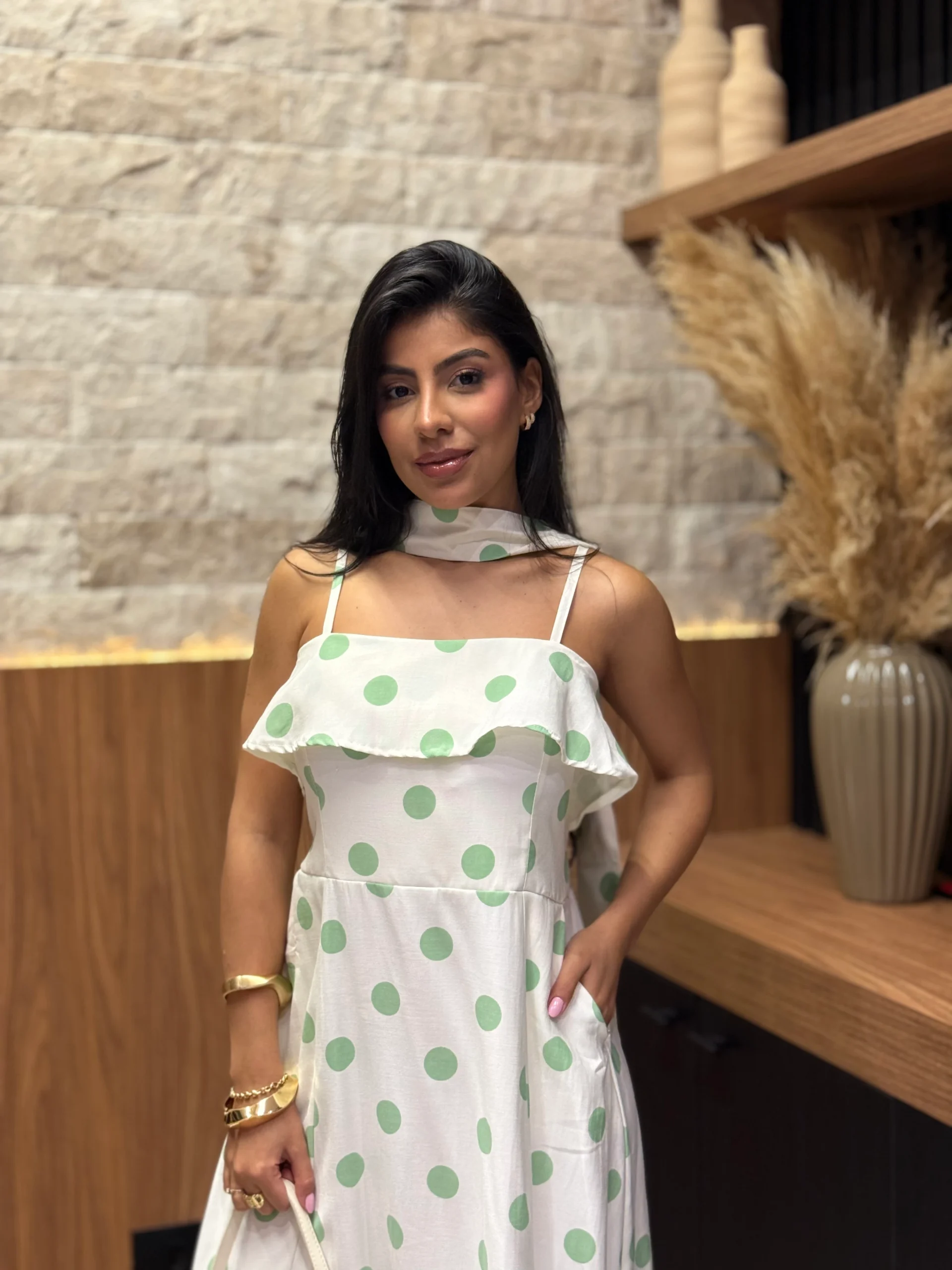 Vestido De Linho Misto Alcinha