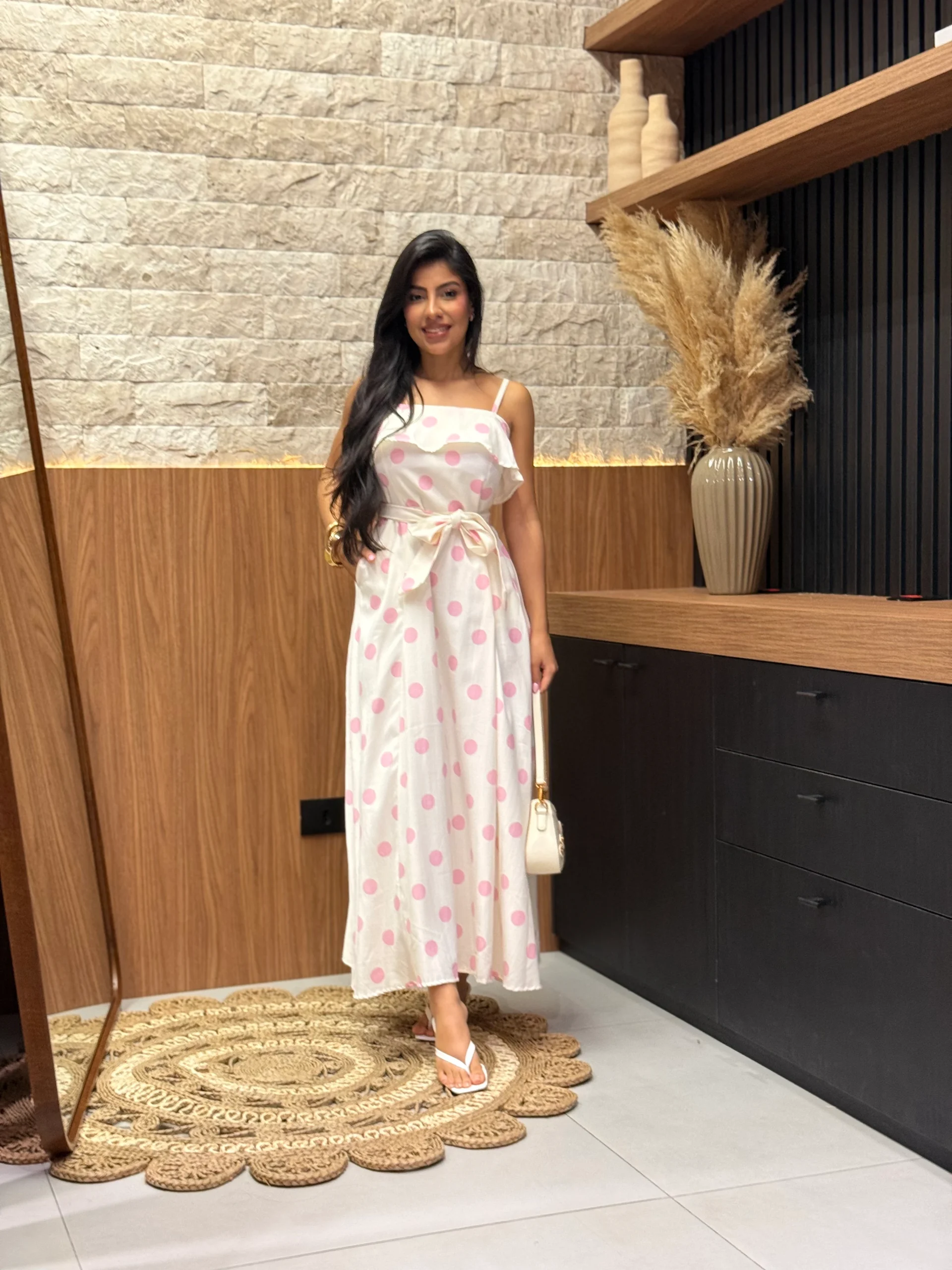 Vestido De Linho Misto Alcinha