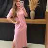 Vestido Moletinho Mc Com Listras Laterais