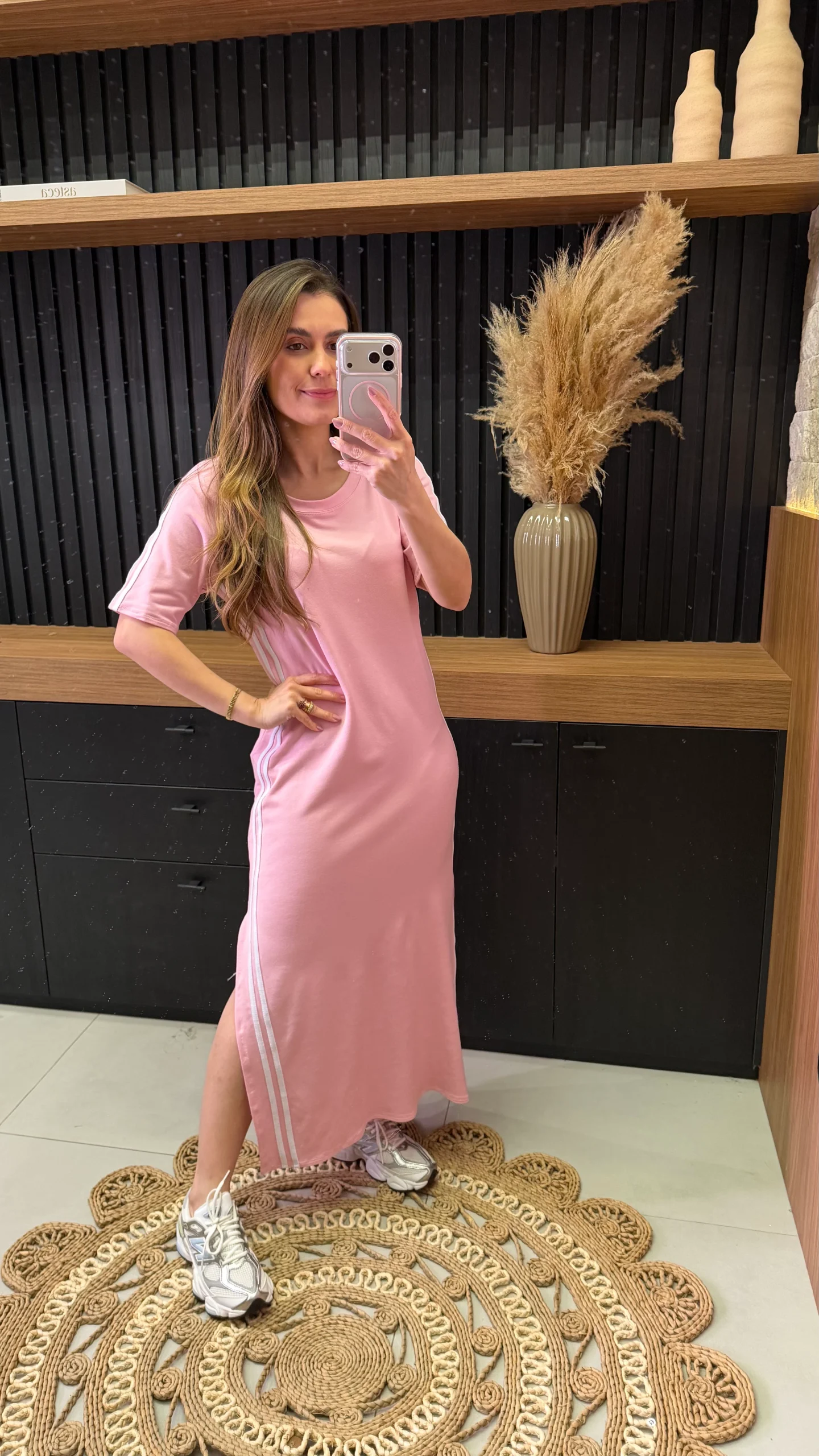Vestido Moletinho Mc Com Listras Laterais