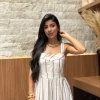 Vestido De Linho Misto Alcinha Listrado