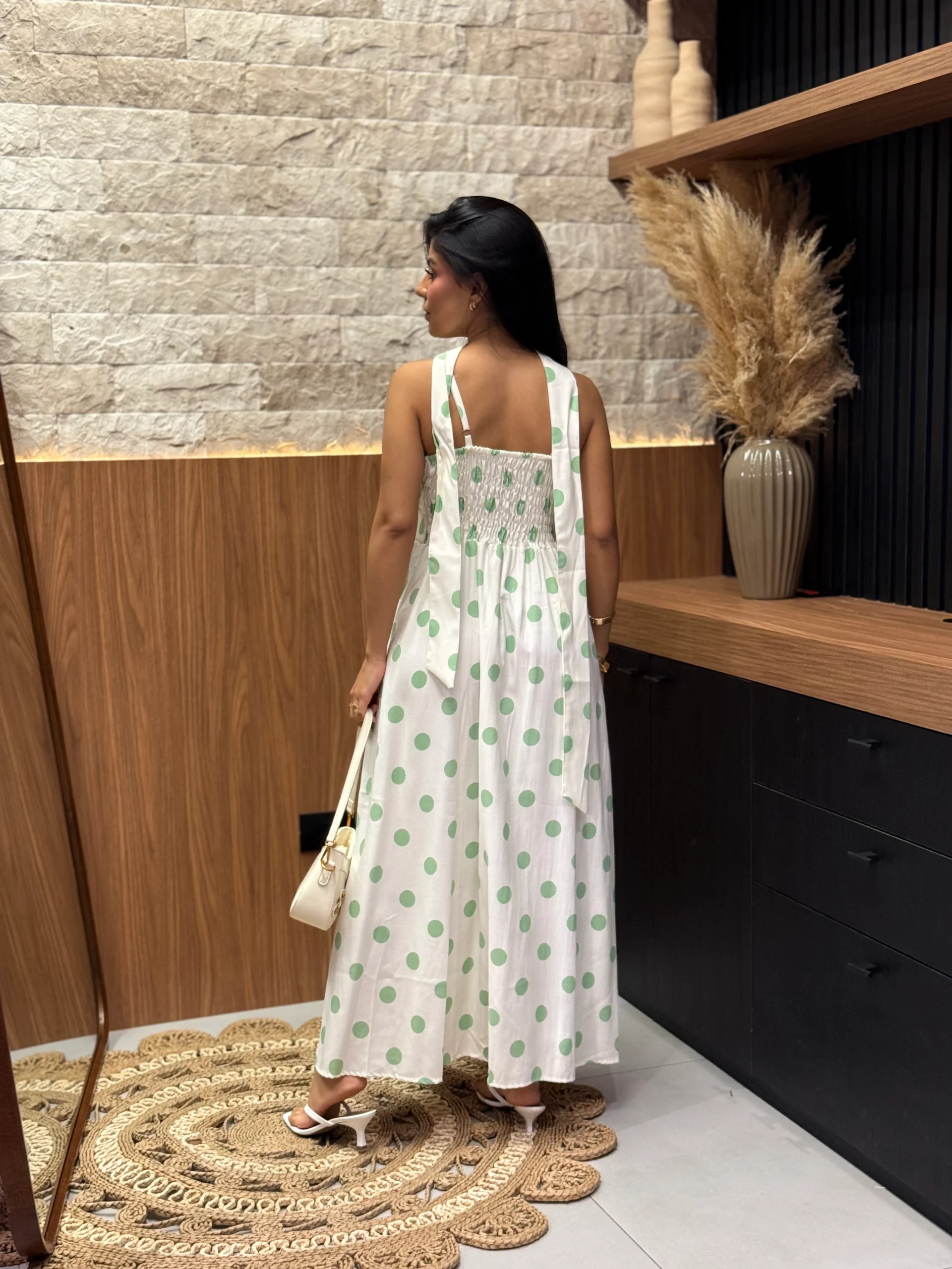 Vestido De Linho Misto Alcinha