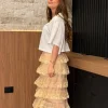 Saia De Tule Com Renda
